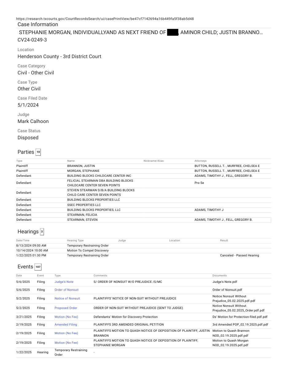 CV24-0249-3 case summary from re:SearchTX (a minor's initials redacted by Watchtower)