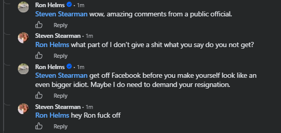 The end of the September 13 exchange, my comments and his, in order